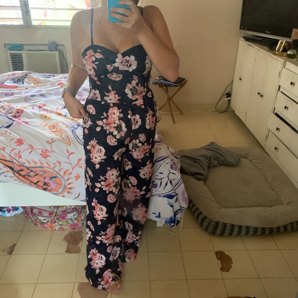 Band of Gypsies Bustier Floral Jumpsuit